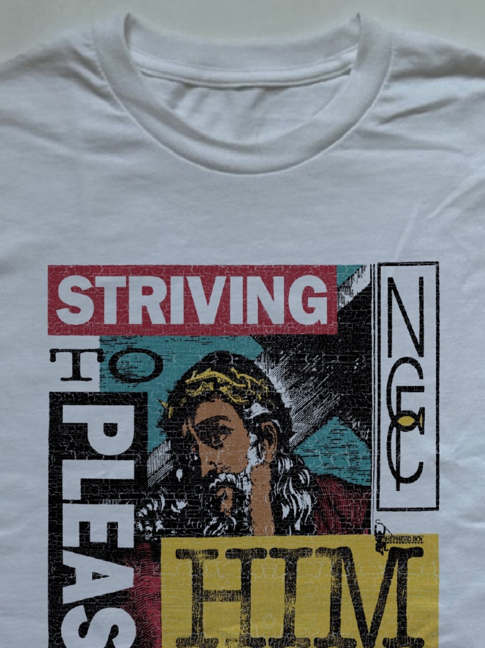 Modern Vintage Jesus prayer bible verse graphic tshirt
